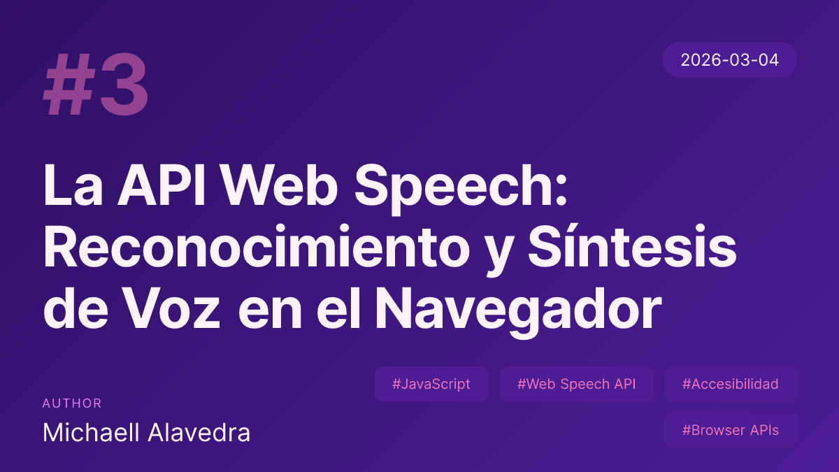 La API Web Speech: Reconocimiento y Síntesis de Voz en el Navegador