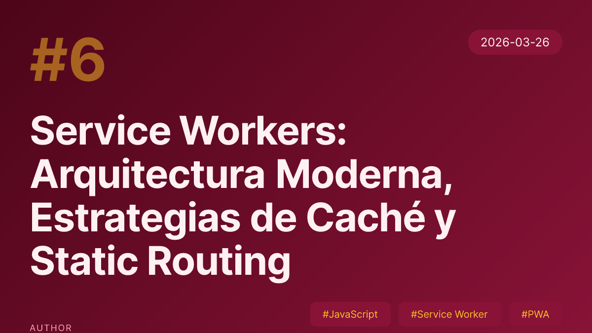 Service Workers: Arquitectura Moderna, Estrategias de Caché y Static Routing